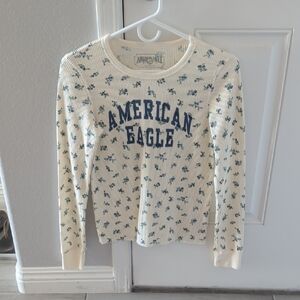 American Eagle Long Sleeve Waffle Top.